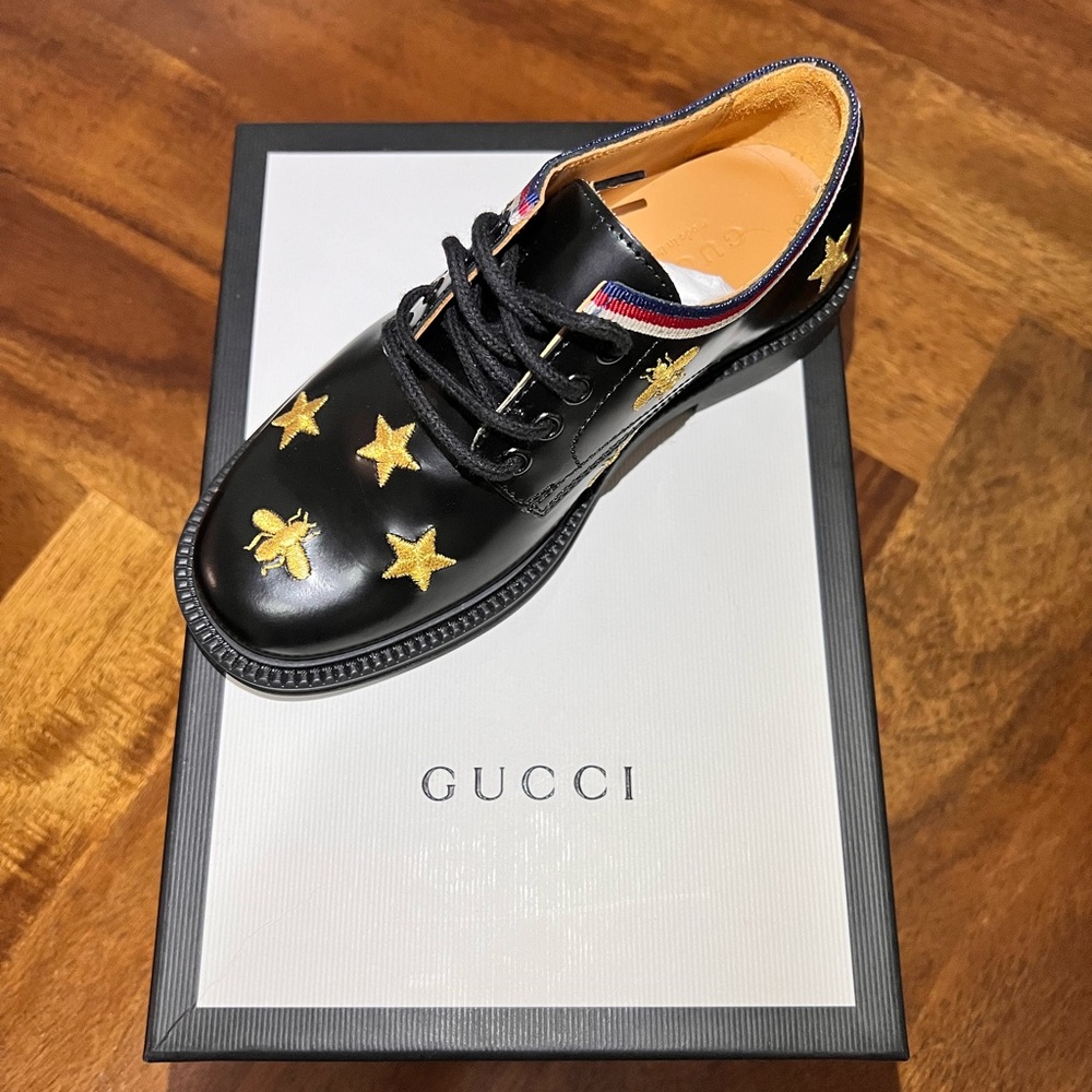 Boys Black Gucci Loafers Size 26